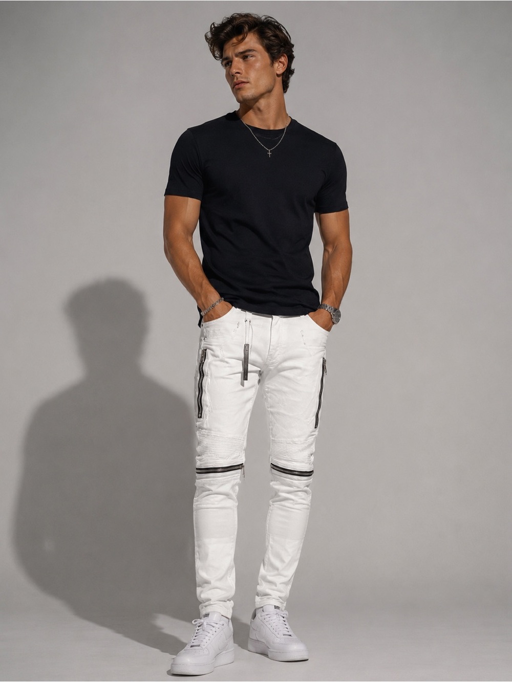 Amiri Style White Biker Jeans – Size 36 – Brand New W/Tags Inspired Jeans